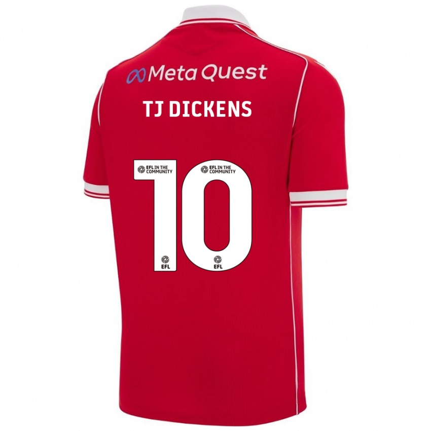 ילדים טוניצ'ה טי ג'יי דיקנס #10 אדום לבן ג'רזי ביתית 2025/26 חולצה קצרה