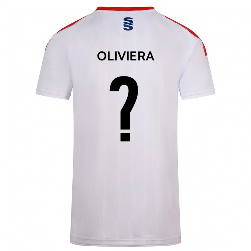 ילדים Claudio Oliviera #0 לבן כחול נייבי ג'רזי ביתית 2025/26 חולצה קצרה