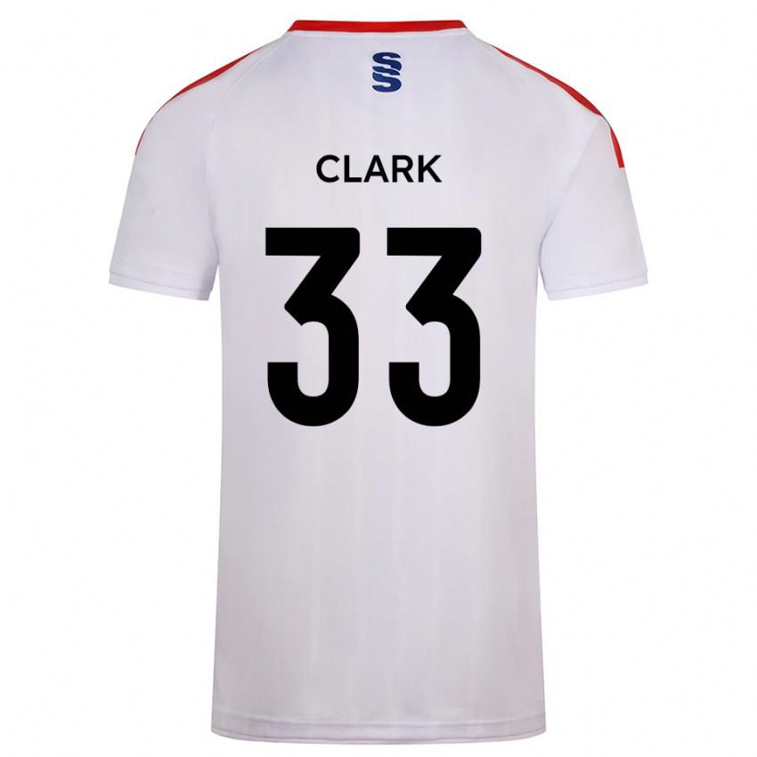 ילדים Charlie Clark #33 לבן כחול נייבי ג'רזי ביתית 2025/26 חולצה קצרה