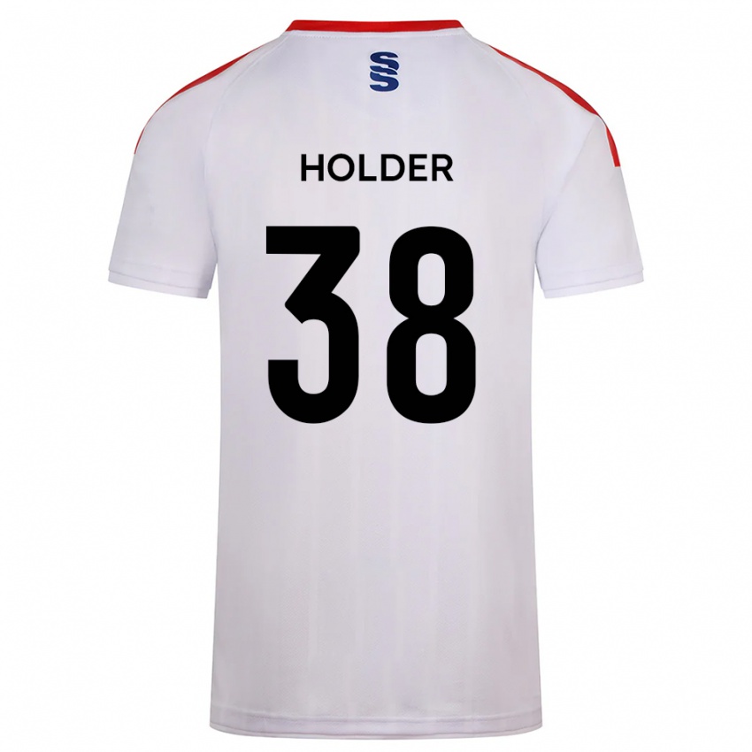 ילדים Stan Holder #38 לבן כחול נייבי ג'רזי ביתית 2025/26 חולצה קצרה