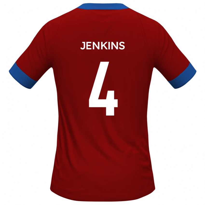 ילדים לוק ג'נקינס #4 כחול אדום ג'רזי ביתית 2025/26 חולצה קצרה