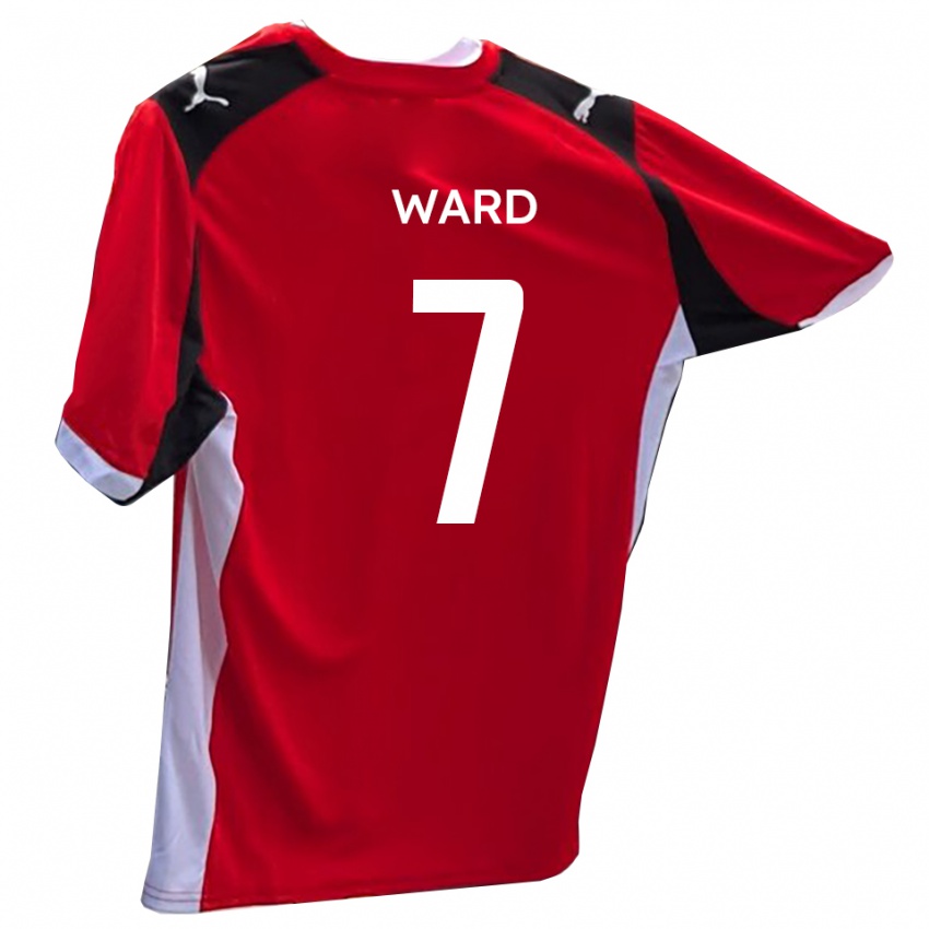 ילדים קיטון וורד #7 אדום לבן ג'רזי ביתית 2025/26 חולצה קצרה