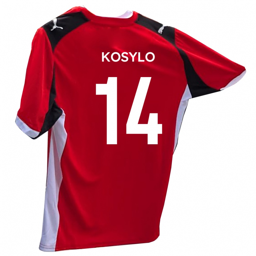 ילדים מאטי קוסילו #14 אדום לבן ג'רזי ביתית 2025/26 חולצה קצרה