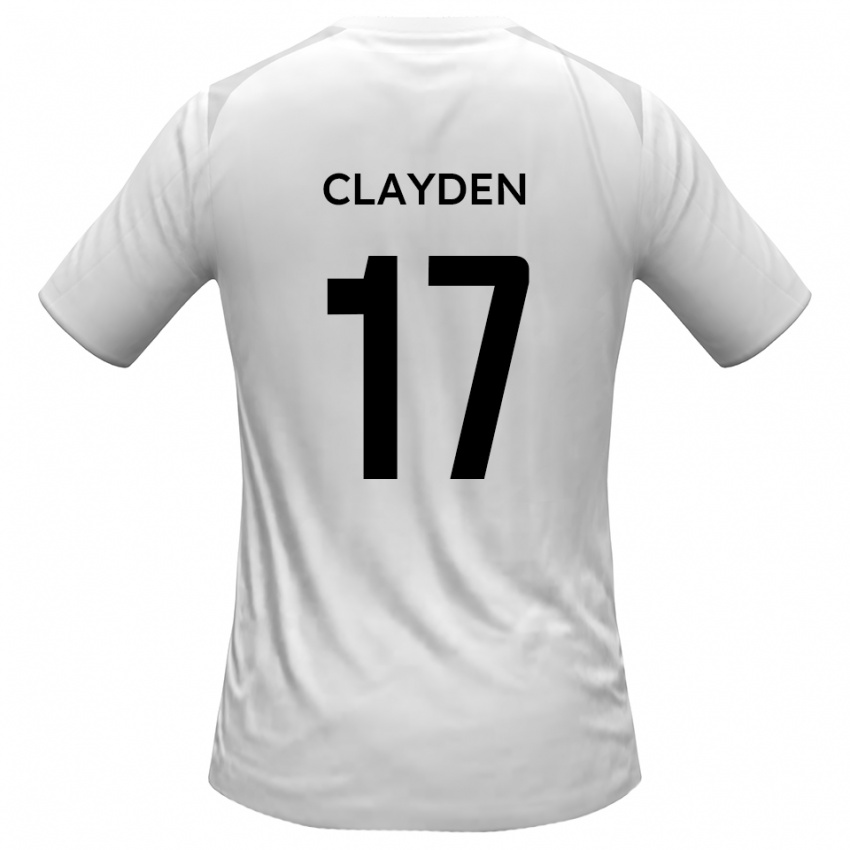 ילדים צ'ארלס קליידן #17 לבן אפור ג'רזי ביתית 2025/26 חולצה קצרה