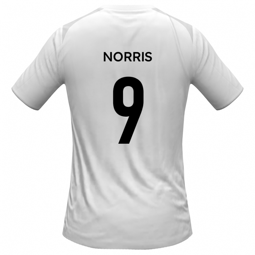 ילדים Luke Norris #9 לבן אפור ג'רזי ביתית 2025/26 חולצה קצרה