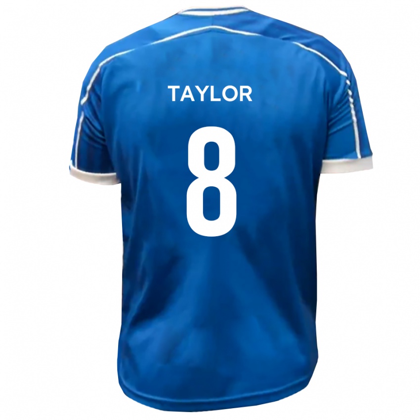 ילדים Jake Taylor #8 כחול לבן ג'רזי ביתית 2025/26 חולצה קצרה