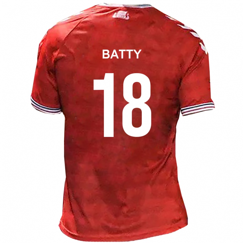 ילדים דניאל באטי #18 אדום לבן ג'רזי ביתית 2025/26 חולצה קצרה