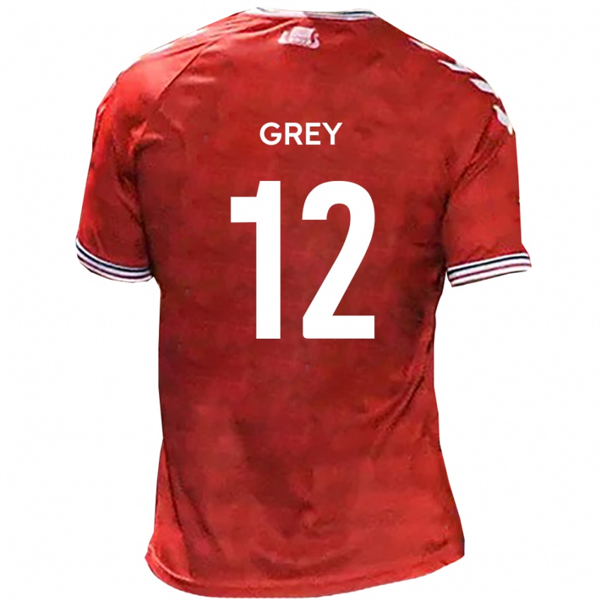 ילדים Joe Grey #12 אדום לבן ג'רזי ביתית 2025/26 חולצה קצרה