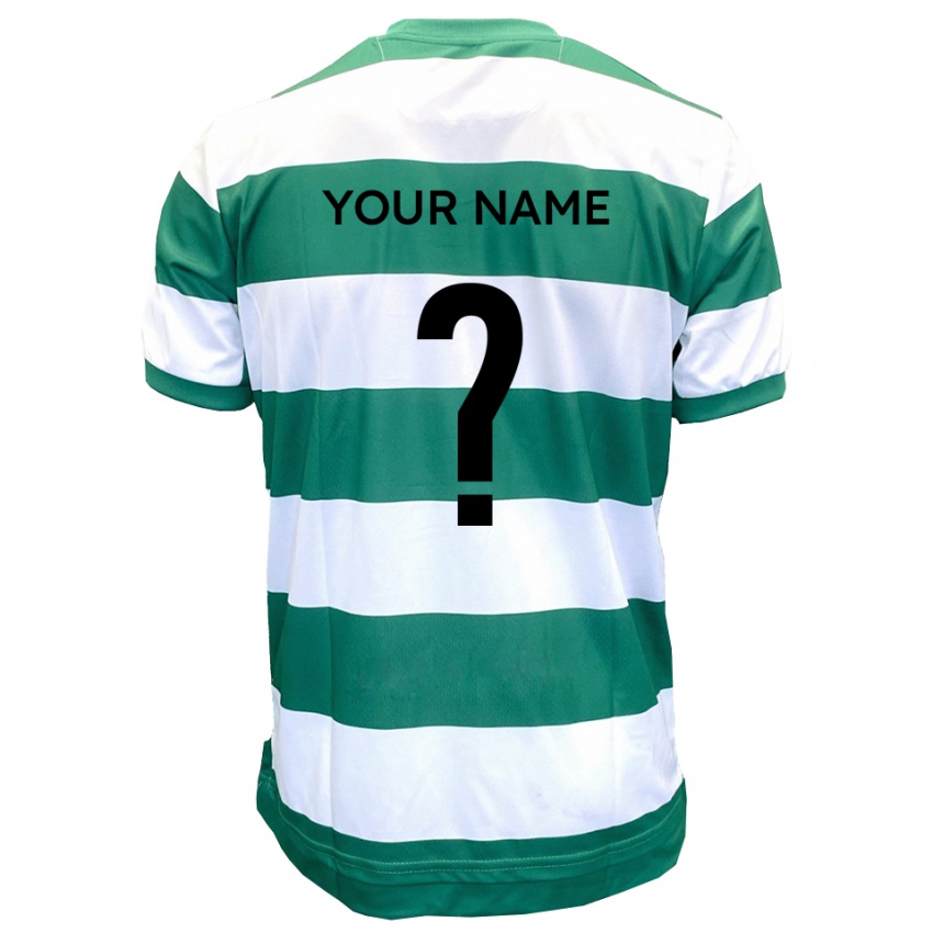 ילדים השם שלך #0 ירוק לבן ג'רזי ביתית 2025/26 חולצה קצרה