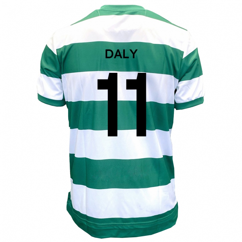 ילדים James Daly #11 ירוק לבן ג'רזי ביתית 2025/26 חולצה קצרה