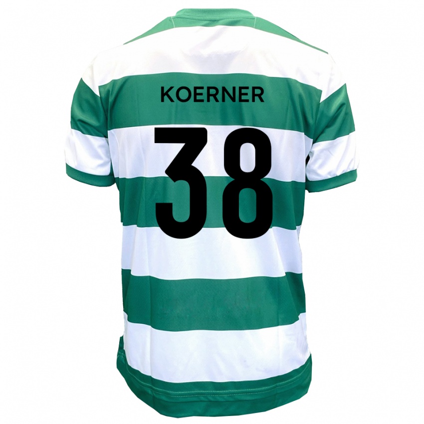 ילדים קורי קורנר #38 ירוק לבן ג'רזי ביתית 2025/26 חולצה קצרה
