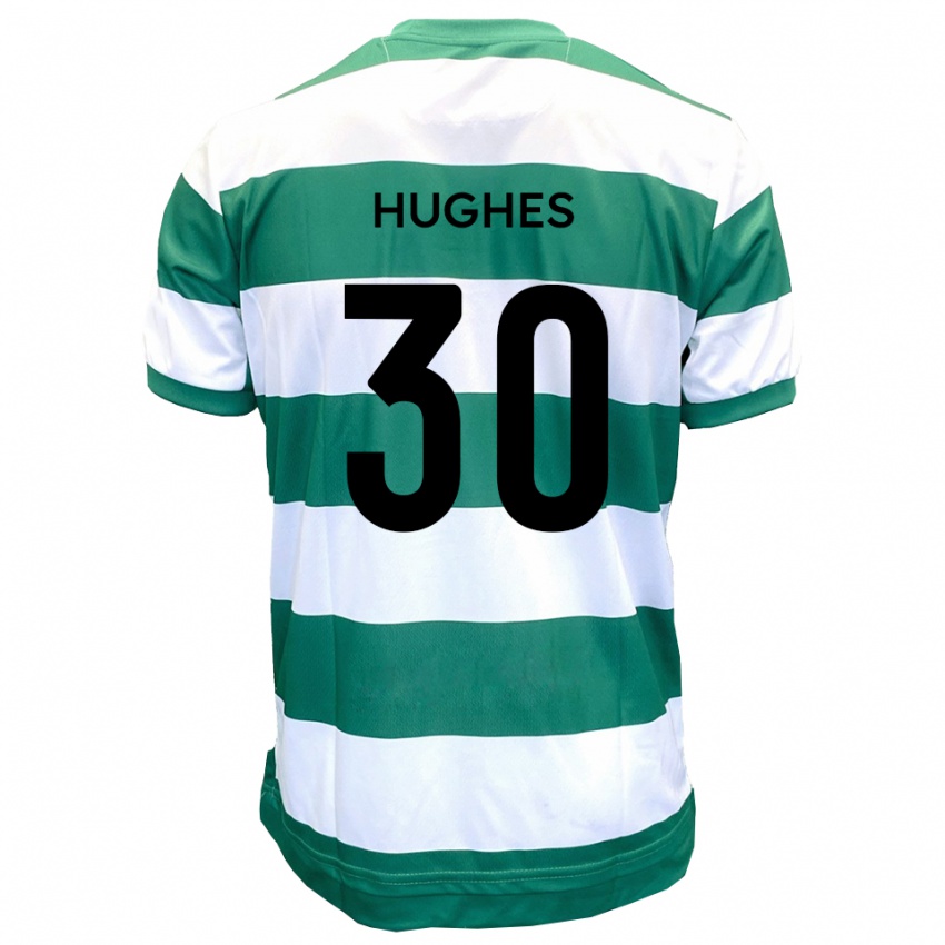 ילדים Ollie Hughes #30 ירוק לבן ג'רזי ביתית 2025/26 חולצה קצרה