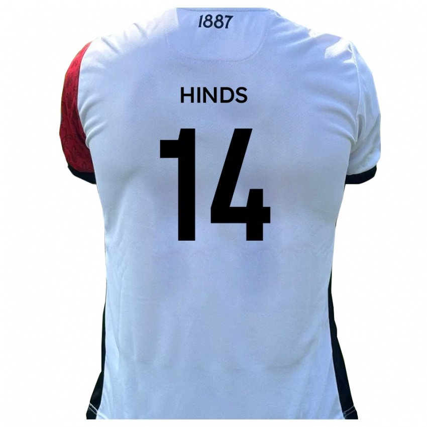 ילדים Tariq Hinds #14 אדום לבן ג'רזי ביתית 2025/26 חולצה קצרה