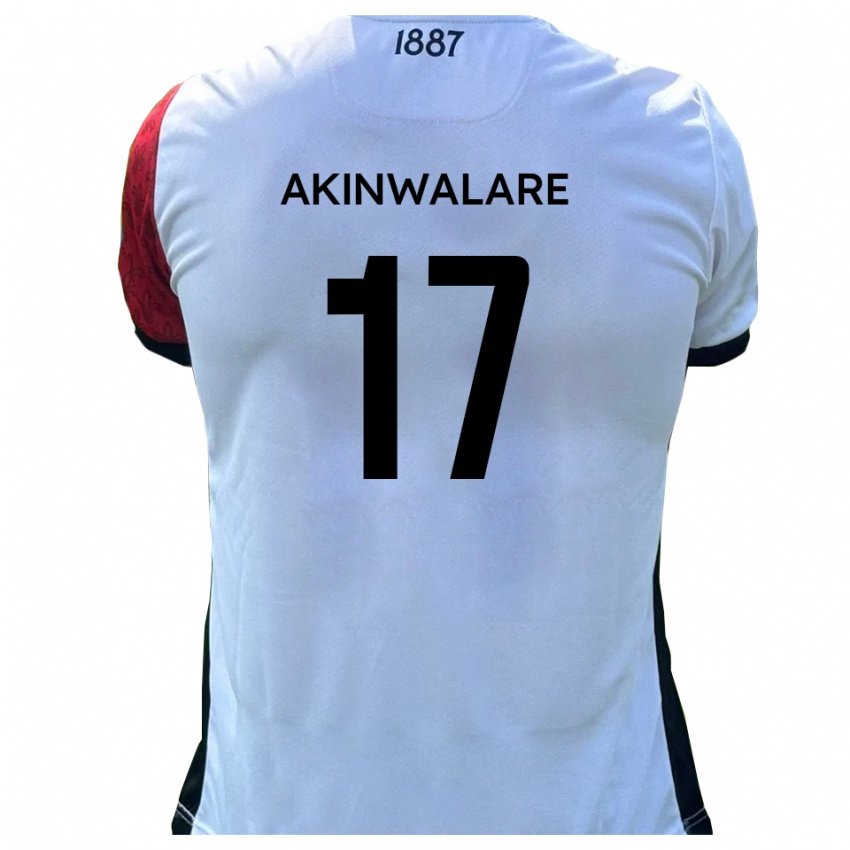 ילדים Seyi Akinwalare #17 אדום לבן ג'רזי ביתית 2025/26 חולצה קצרה