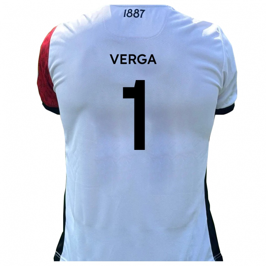 ילדים Mikey Verga #1 אדום לבן ג'רזי ביתית 2025/26 חולצה קצרה