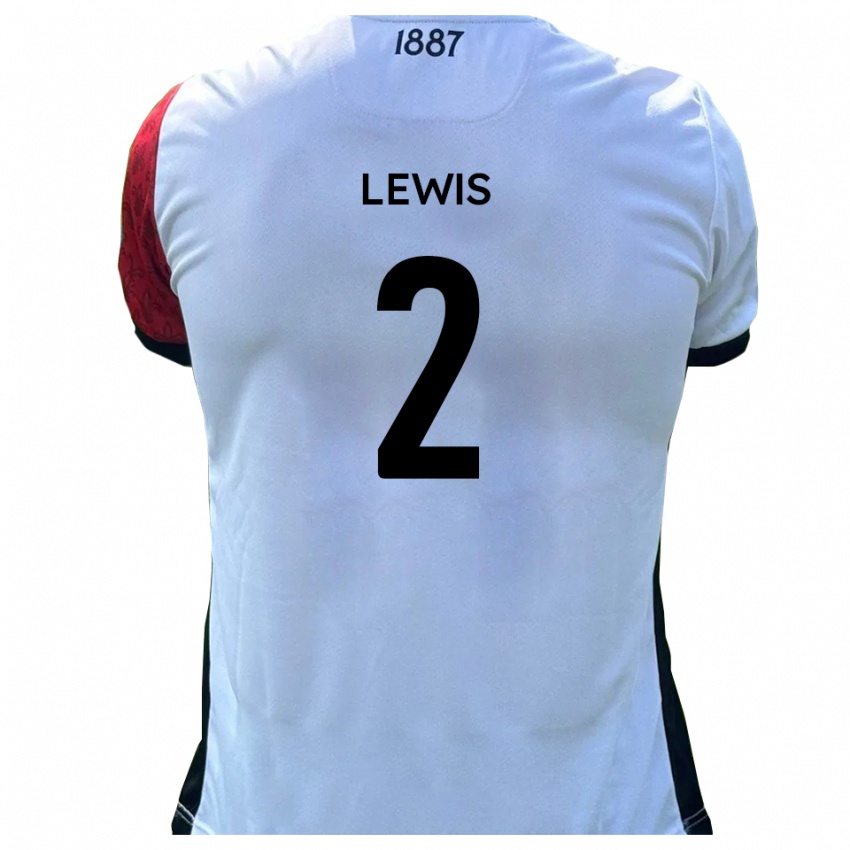 ילדים Jack Lewis #2 אדום לבן ג'רזי ביתית 2025/26 חולצה קצרה