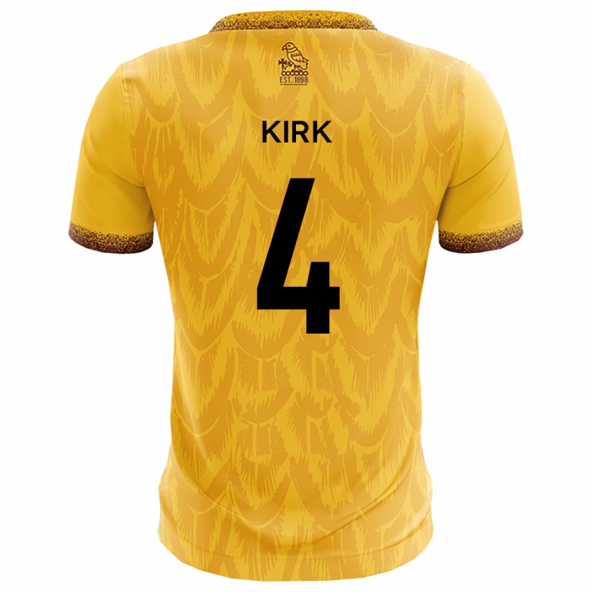 ילדים Alex Kirk #4 צהוב חום ג'רזי ביתית 2025/26 חולצה קצרה