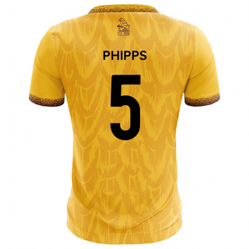 ילדים Harry Phipps #5 צהוב חום ג'רזי ביתית 2025/26 חולצה קצרה