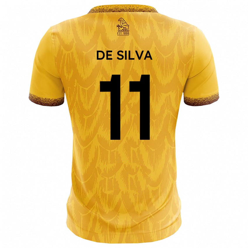 ילדים דילון דה סילבה #11 צהוב חום ג'רזי ביתית 2025/26 חולצה קצרה