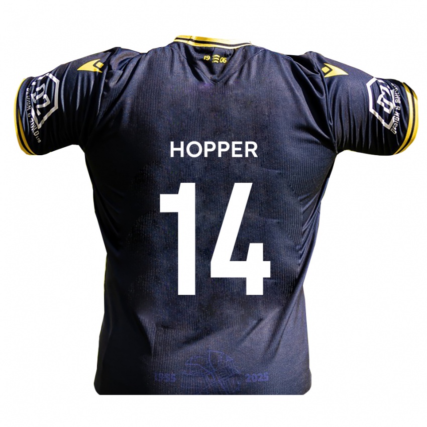 ילדים Tom Hopper #14 כחול נייבי צהוב ג'רזי ביתית 2025/26 חולצה קצרה