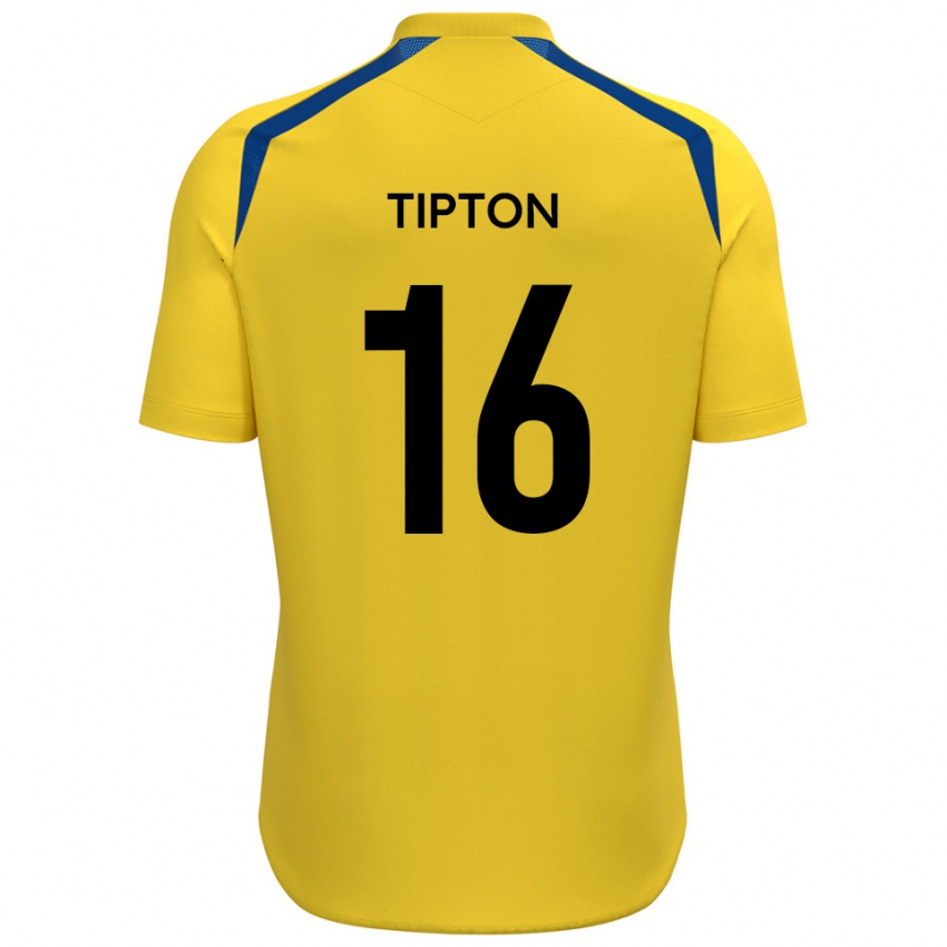 ילדים Ollie Tipton #16 צהוב כחול ג'רזי ביתית 2025/26 חולצה קצרה