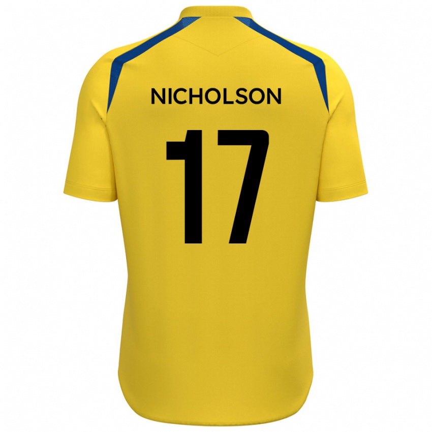ילדים בראדלי קרייג ניקולסון #17 צהוב כחול ג'רזי ביתית 2025/26 חולצה קצרה