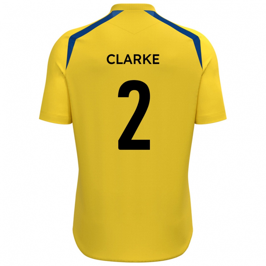 ילדים James Clarke #2 צהוב כחול ג'רזי ביתית 2025/26 חולצה קצרה