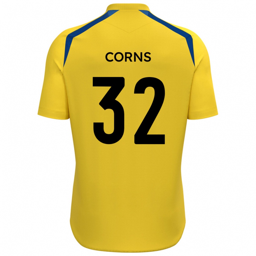 ילדים Billy Corns #32 צהוב כחול ג'רזי ביתית 2025/26 חולצה קצרה
