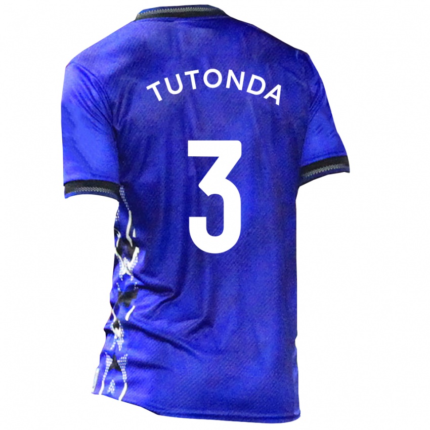 ילדים דייוויד טוטונדה #3 כחול לבן ג'רזי ביתית 2025/26 חולצה קצרה