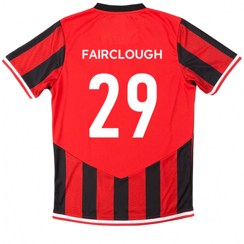 ילדים Adam Fairclough #29 אדום שחור ג'רזי ביתית 2025/26 חולצה קצרה