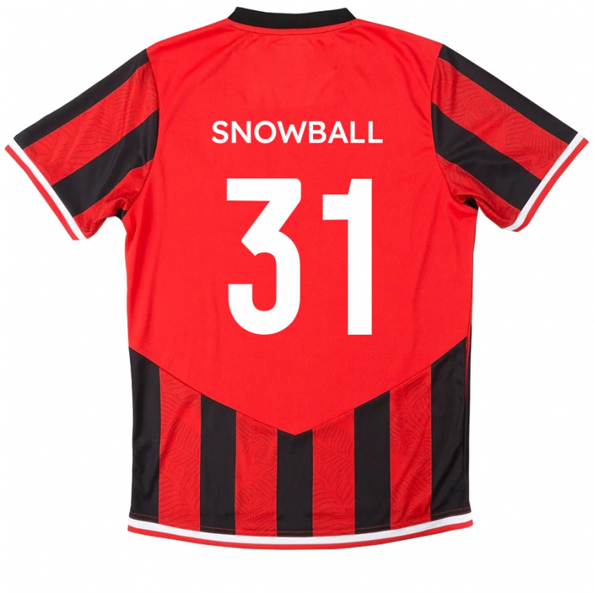 ילדים ניית׳ן סנואוובל #31 אדום שחור ג'רזי ביתית 2025/26 חולצה קצרה