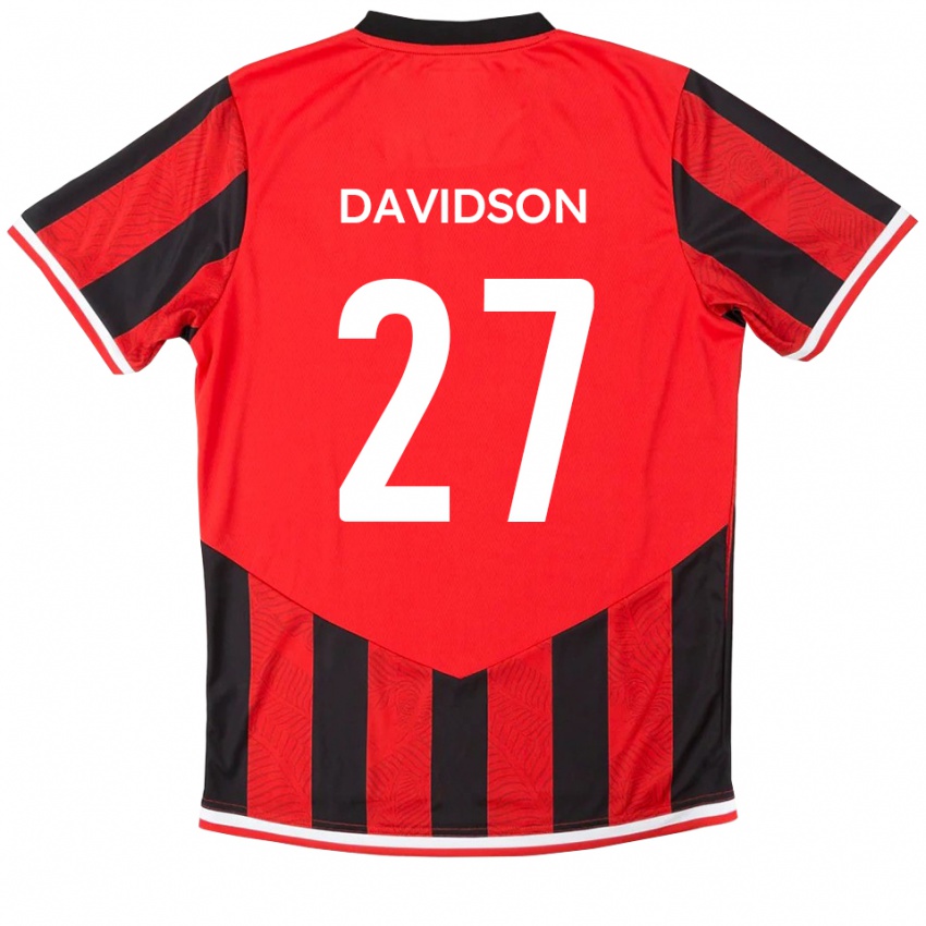 ילדים Mani Davidson #27 אדום שחור ג'רזי ביתית 2025/26 חולצה קצרה