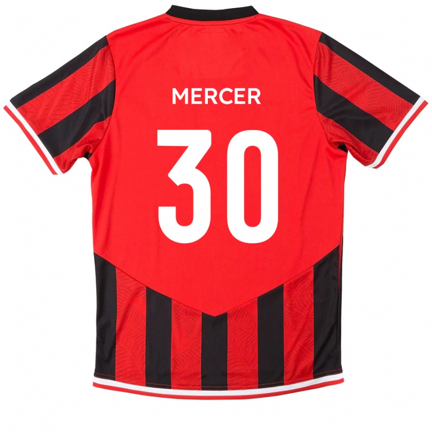 ילדים Nathan Mercer #30 אדום שחור ג'רזי ביתית 2025/26 חולצה קצרה