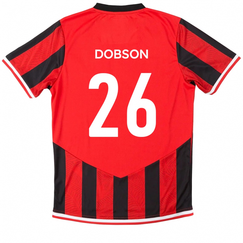 ילדים לנון דובסון #26 אדום שחור ג'רזי ביתית 2025/26 חולצה קצרה