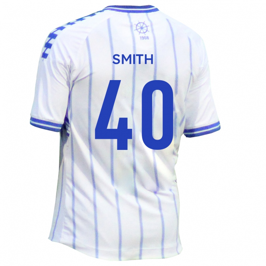 ילדים Adam Smith #40 לבן כחול ג'רזי ביתית 2025/26 חולצה קצרה