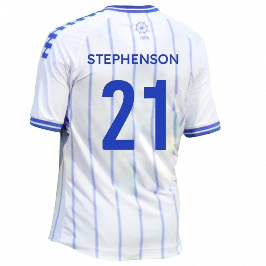 ילדים Louis Stephenson #21 לבן כחול ג'רזי ביתית 2025/26 חולצה קצרה