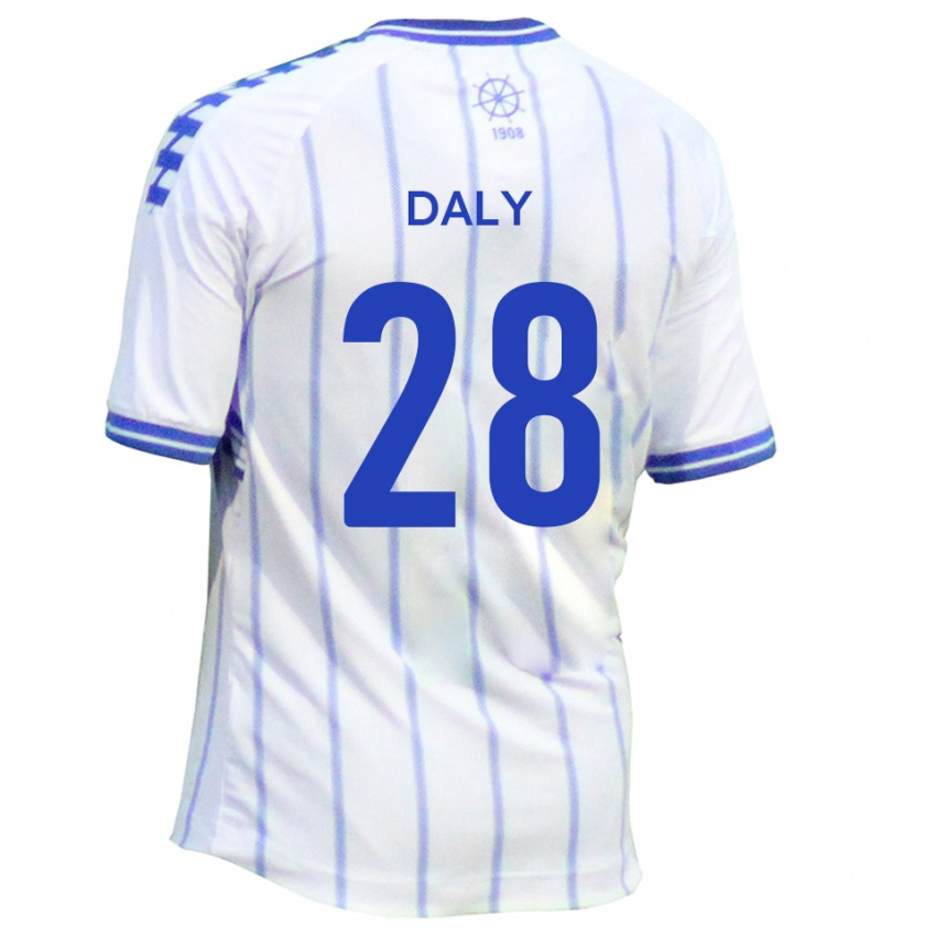 ילדים מאטי דיילי #28 לבן כחול ג'רזי ביתית 2025/26 חולצה קצרה