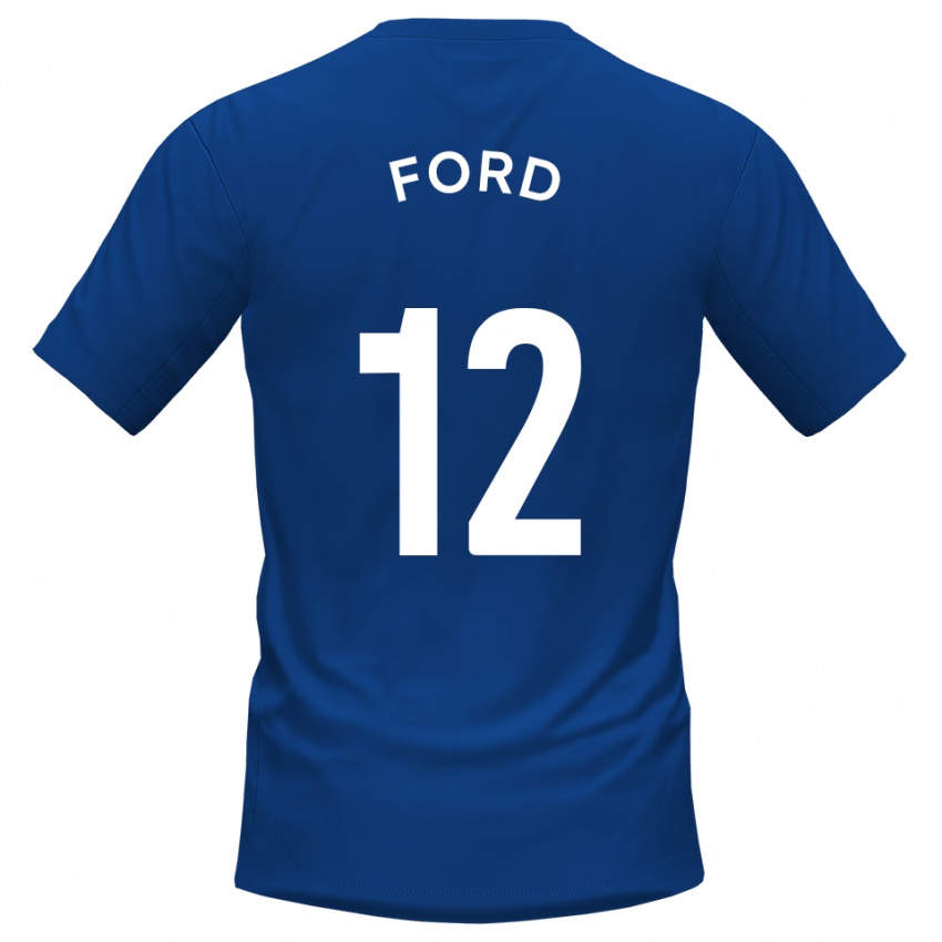 ילדים Nathaniel Ford #12 כחול לבן ג'רזי ביתית 2025/26 חולצה קצרה