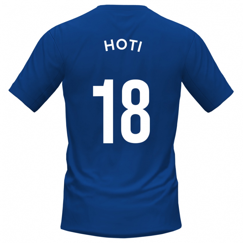 ילדים Florent Hoti #18 כחול לבן ג'רזי ביתית 2025/26 חולצה קצרה