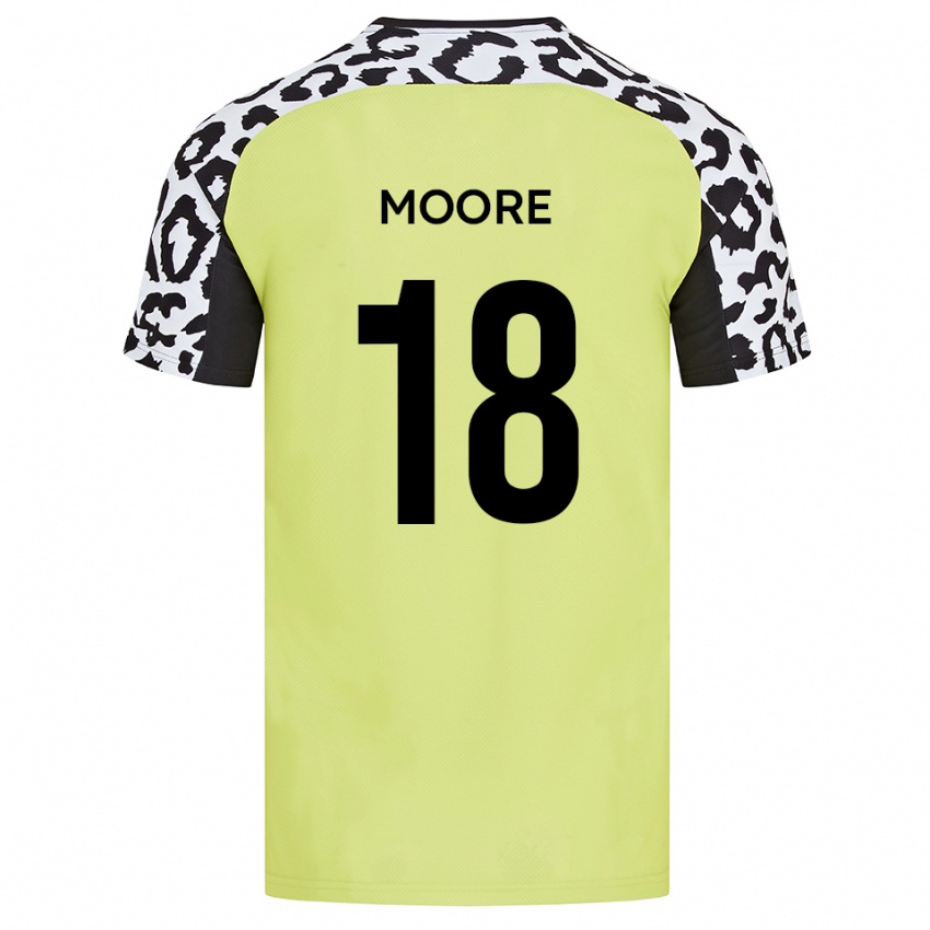 ילדים Isaac Moore #18 צהוב פלואורסצנטי ג'רזי ביתית 2025/26 חולצה קצרה