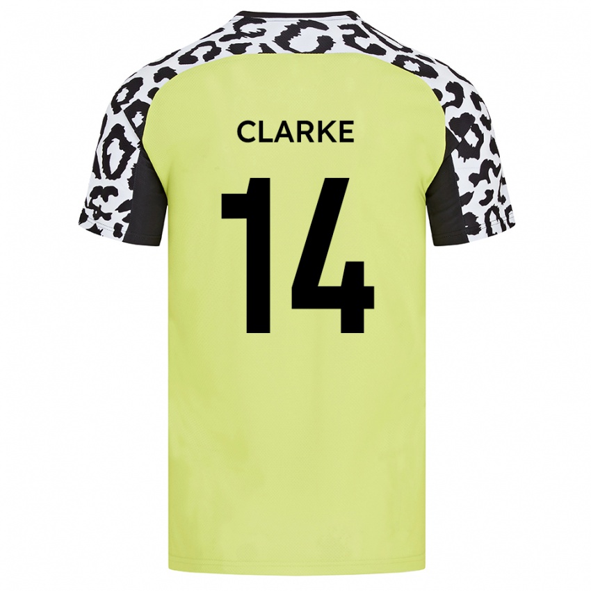 ילדים ג׳יידן קלארק #14 צהוב פלואורסצנטי ג'רזי ביתית 2025/26 חולצה קצרה