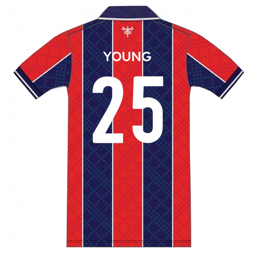 ילדים Reggie Young #25 אדום נייבי ג'רזי ביתית 2025/26 חולצה קצרה