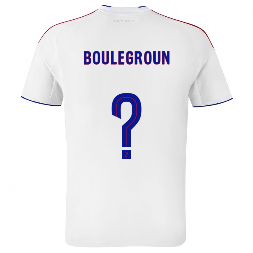 ילדים Hocine Boulegroun #0 לבן אדום ג'רזי ביתית 2025/26 חולצה קצרה