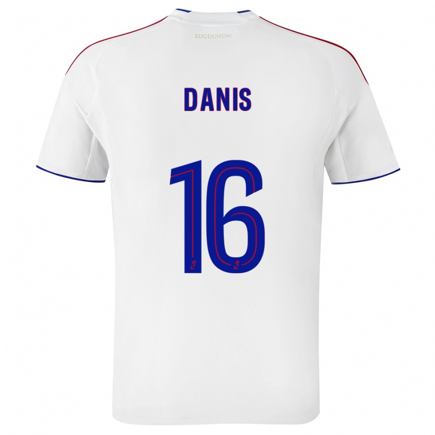 ילדים Adrien Danis #16 לבן אדום ג'רזי ביתית 2025/26 חולצה קצרה