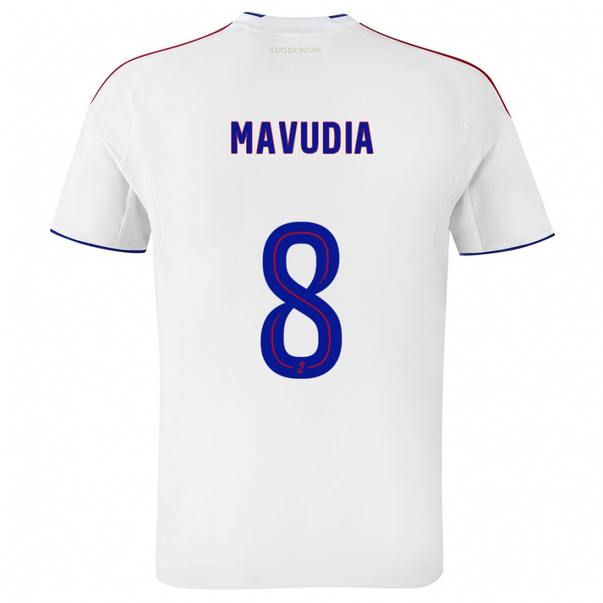 ילדים Billy-Paul Mavudia #8 לבן אדום ג'רזי ביתית 2025/26 חולצה קצרה