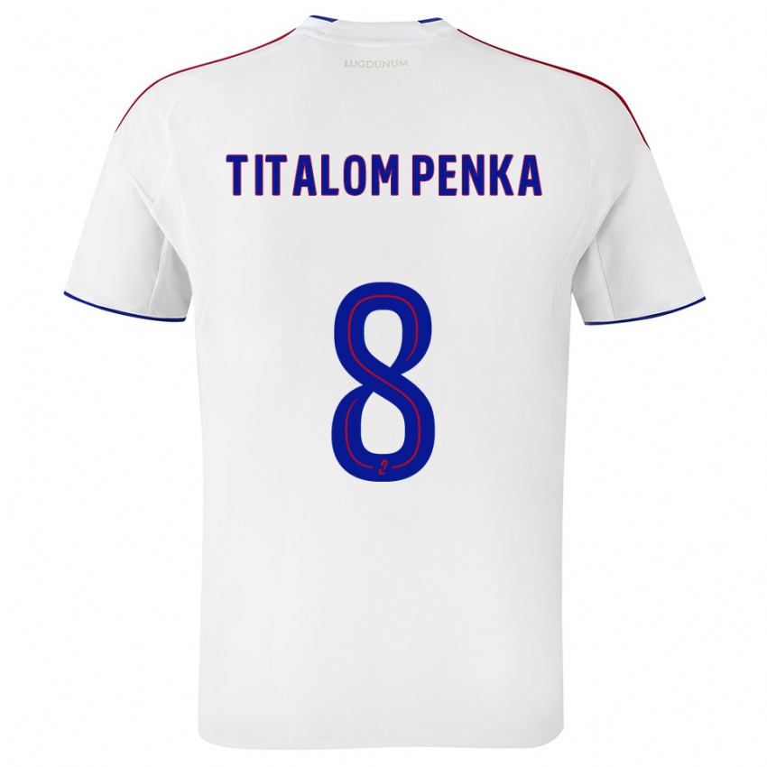 ילדים Edwin Titalom Penka #8 לבן אדום ג'רזי ביתית 2025/26 חולצה קצרה