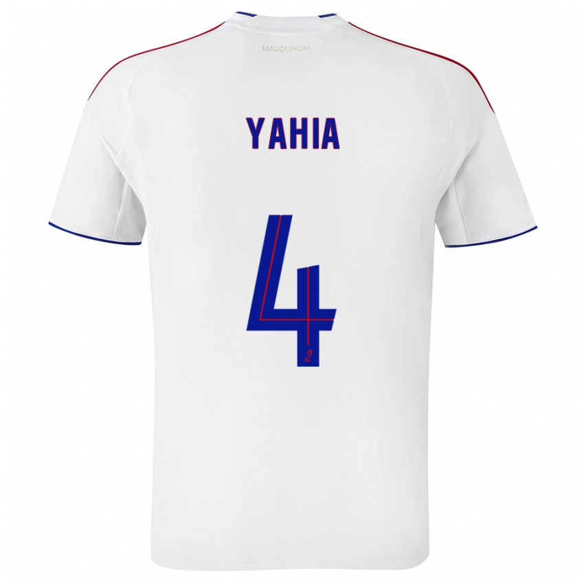 ילדים קליאן יאחיה #4 לבן אדום ג'רזי ביתית 2025/26 חולצה קצרה