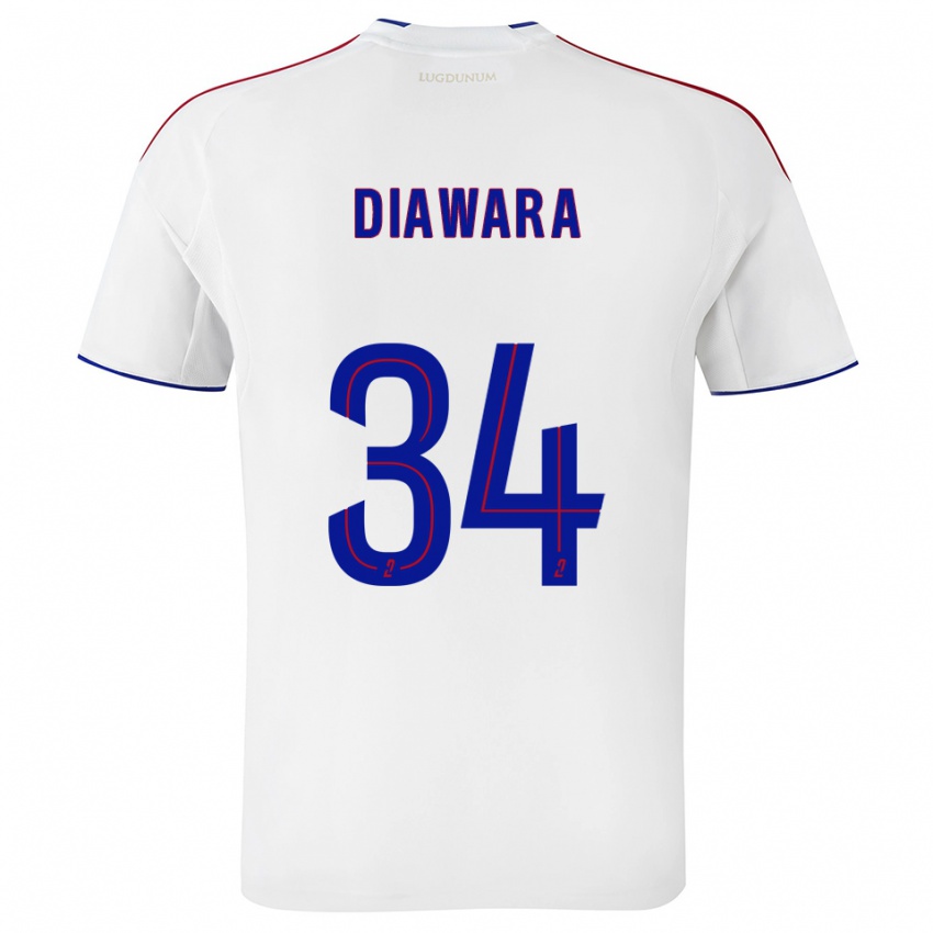 ילדים מחמאדו דיווארה #34 לבן אדום ג'רזי ביתית 2025/26 חולצה קצרה