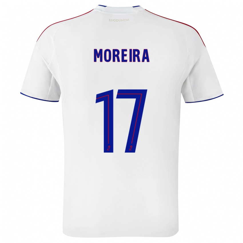 ילדים אפונסו מוריירה #17 לבן אדום ג'רזי ביתית 2025/26 חולצה קצרה