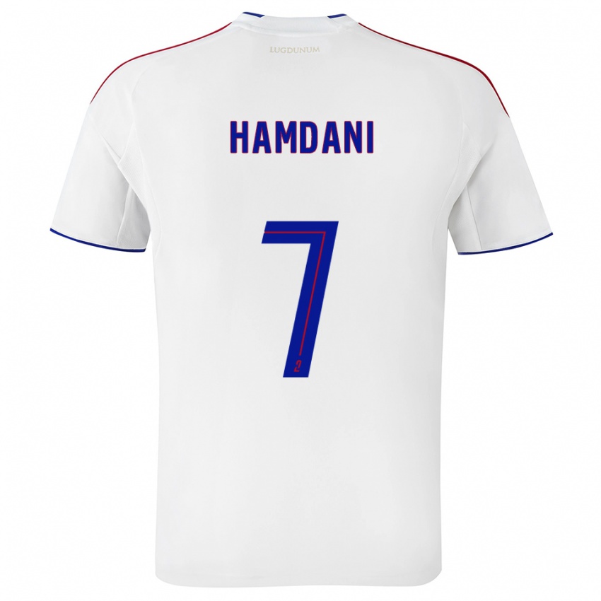 ילדים Adil Hamdani #7 לבן אדום ג'רזי ביתית 2025/26 חולצה קצרה